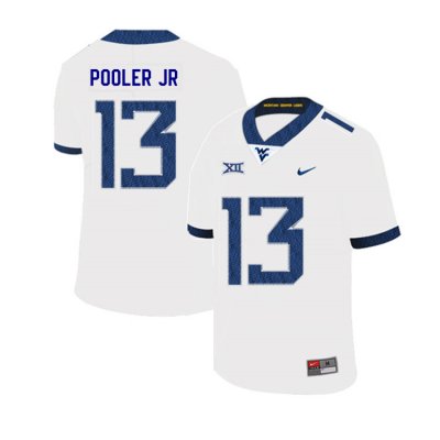 Men's West Virginia Mountaineers NCAA #13 Jeffery Pooler Jr. White Authentic Nike 2019 Stitched College Football Jersey KQ15K81SL